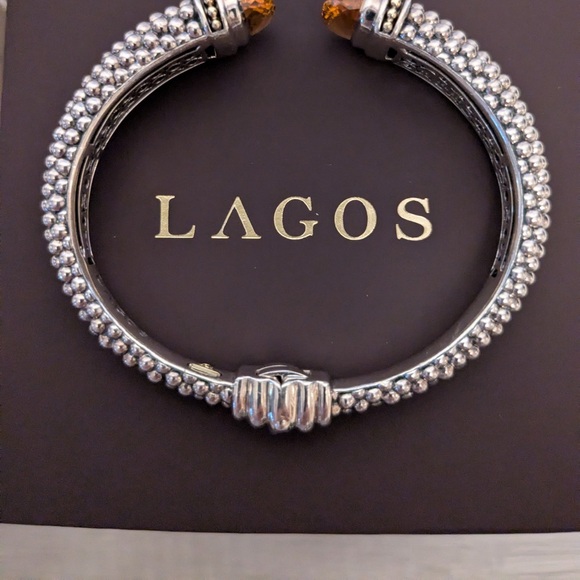 LAGOS Citrine 12mm cuff bracelet.   Perfect condition! - Picture 1 of 9